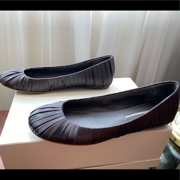 Vera Wang Lavender Ballet Flats Grey Rushed Fabric Size 7 Balletcore Nordstrom - Picture 3 of 12